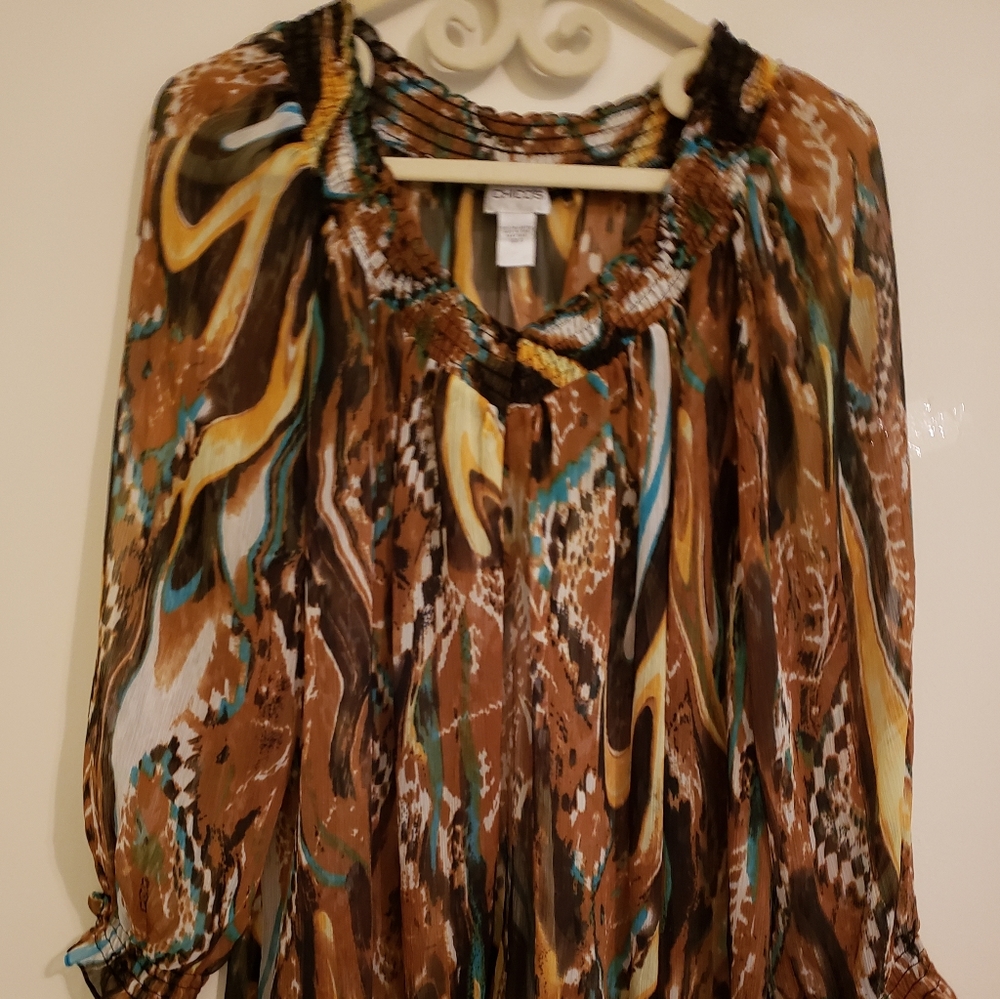 Chico's multi print sheer top